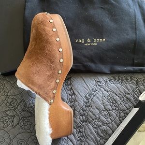 Rag & Bone Mara Chestnut Suede Clogs- Never Worn